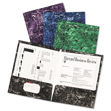 Oxford™ Marble Design Laminated High-gloss Twin Pocket Folder, 11 X 8.5, Marble, Purple, 25-box freeshipping - TVN Wholesale